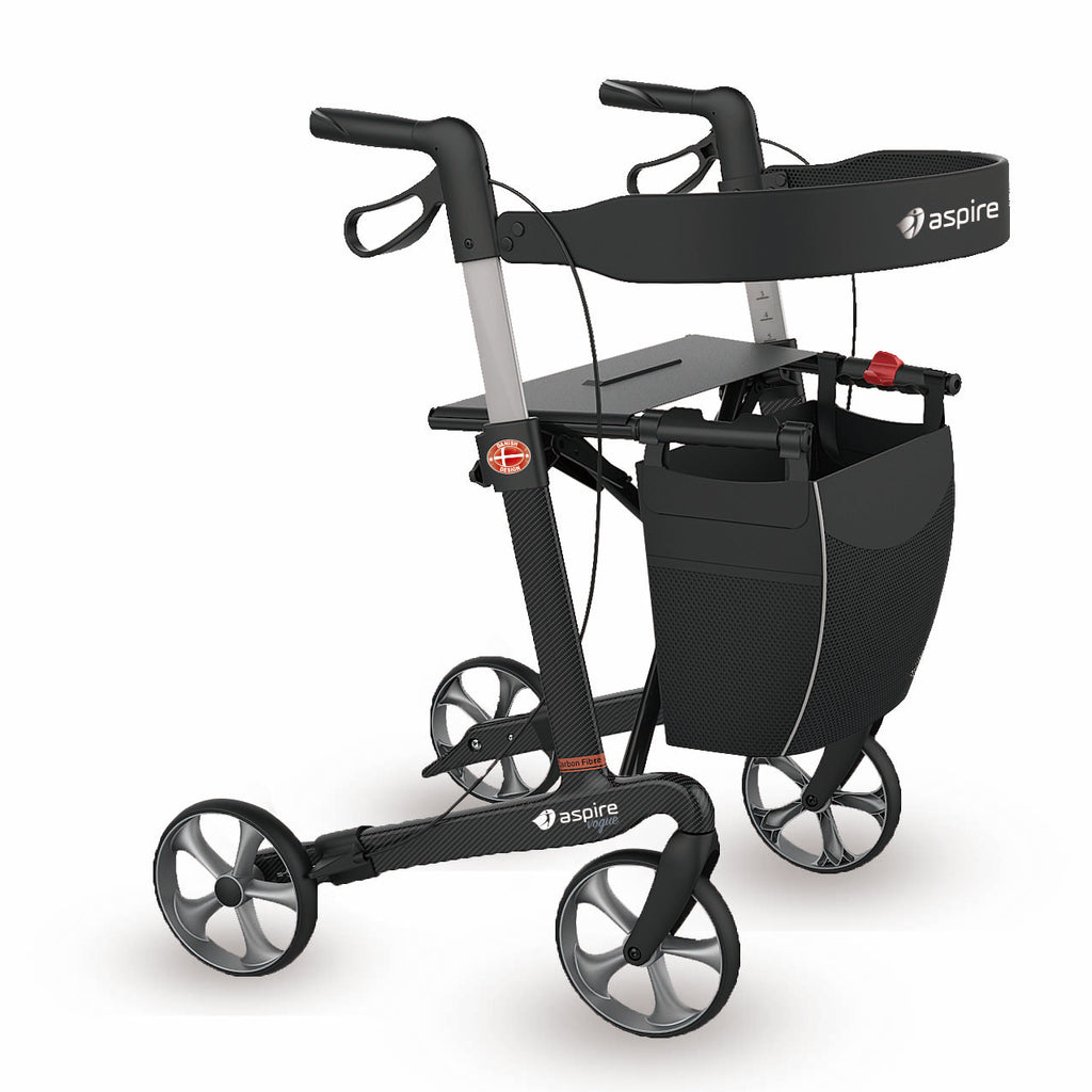 Aspire Vogue Carbon Fibre Seat Walker - Medium - Black