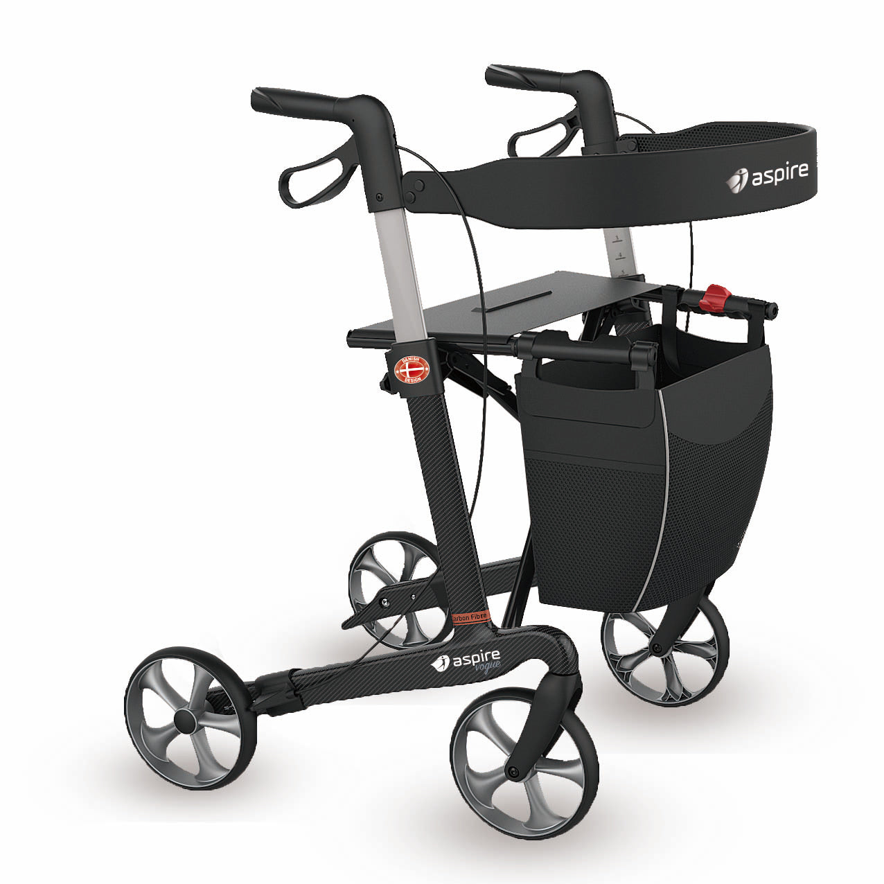 Aspire Vogue Carbon Fibre Seat Walker - Medium - Black